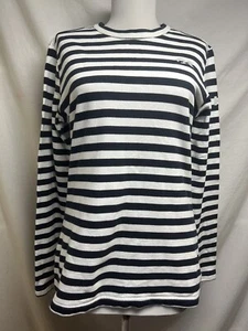 Helly Hansen Arctic Ocean T-Shirt Top Sz M Long Sleeve Stripes Organic Cotton - Picture 1 of 11