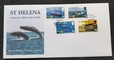 *FREE SHIP St. Helena WWF Sperm Whale 2002 Marine Life Mammals (FDC) - Image 1 of 4