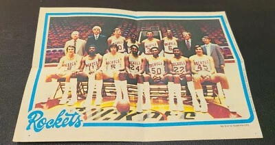 1980-81 Houston Rockets Topps NBA Team 5" X 7" Pin-Up Poster Moses Malone Rudy T - Image 1 of 3