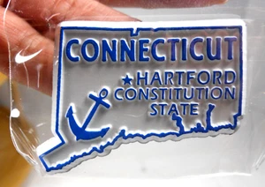 new Connecticut map Constitution State Hartford magnetic souvenir fridge magnet - Picture 1 of 2