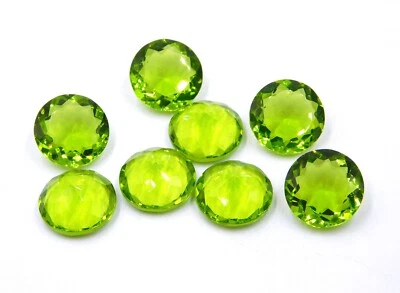 Peridot Round Cut Lot Loose Lab Created Gemstone 15 MM For Jewelry Making P-2953 - Image 1 of 4