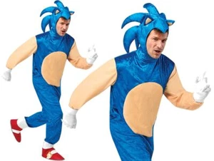 Adult SONIC THE HEDGEHOG Fancy Dress Costume Gaming TV Licensed Plush Deluxe - Picture 1 of 3
