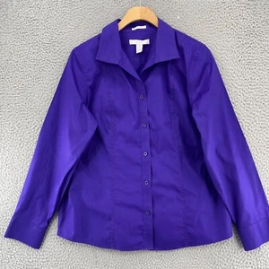 Chicos Shirt Damen 1 US Medium lila bügelfrei Knopfleiste Kragen Langarm* - Bild 1 von 11