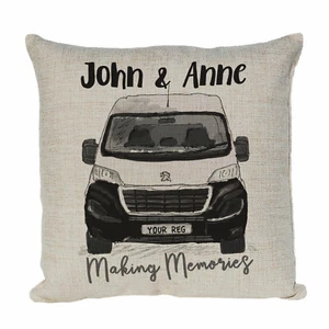 Personalised Cushion Peugeot Boxer Campervan, Motor Home Camping Cushion - Picture 1 of 7
