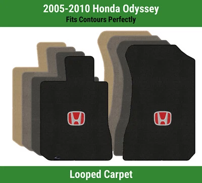 Tapetes dianteiros Lloyd Classic Loop para Honda Odyssey 05-10 com vermelho sobre preto Honda H - Imagem 1 de 4