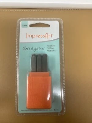 Juego de 9 números de sellos de metal, punzones de acero ImpressArt de 3 mm, fuente básica Bridgette Foto 1 de 4