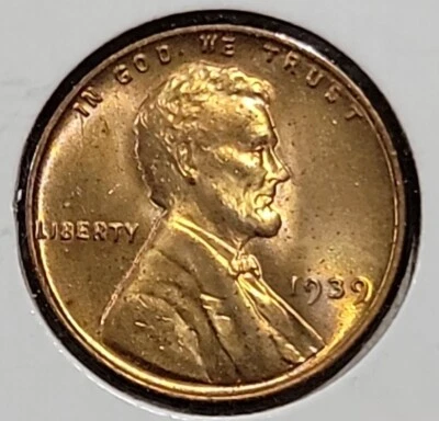 1939 Wheat Cent Penny Uncirculated Reverse Die Break - 5041 - Image 1 of 4