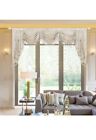 Topluxe Window Swag Valance Damask With Tassels Short Curtain Luxurious Champagn