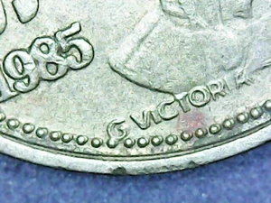 Doubling in Mexico 1985 $20 pesos Guadalupe Victoria Remarcacion en Ceca - Picture 1 of 9
