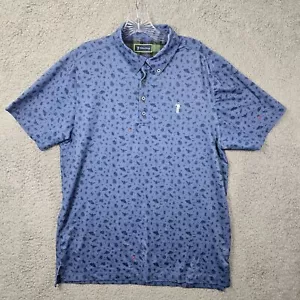 William Murray Polo Shirt Men's Blue Bug Print Golf Performance Athletic Size M - Bild 1 von 9