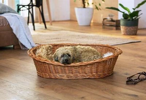 XL Hundekorb Weide 90x70 cm Zopfrand Hundebett Tierbett Weidenkorb Schlafplatz - Bild 1 von 5