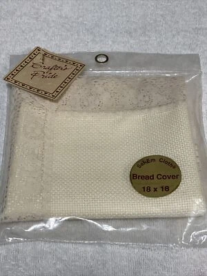 VTG NOS Crafter's Pride Sal-Em Cloth Ivory Breadcover 14 Count Lace 18" x 18" - Image 1 of 4