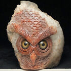 Natural White Crystal Clusters Quartz Mineral Specimens Creative Hand-Carved Owl
