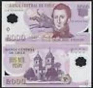 CHILE 5000 5,000 PESOS P163 2009 POLYMER UNC ANIMAL MISTRAL CURRENCY MONEY NOTE - Picture 1 of 2