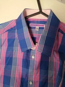 CAMICIA COTONE DOUX LS COLORE BLU/ROSA TAGLIA 41-16 PURO COTONE - Foto 1 di 5