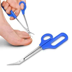 Long Handled Toe Nail Clippers Angled Scissors Cutters Chiropody Finger Large UK - Picture 1 of 7