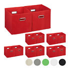 12 x Aufbewahrungsbox rot, Faltkorb ohne Deckel, Stoffbox, Aufbewahrungskorb Box