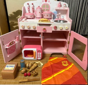 Play House Wooden Kitchen Set - Wild Strawberry Cutie Deluxe Kids Toy Kitchen - Picture 1 of 19