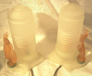 ART DECO vintage Frosted Glass Lamps RARE - Picture 1 of 4