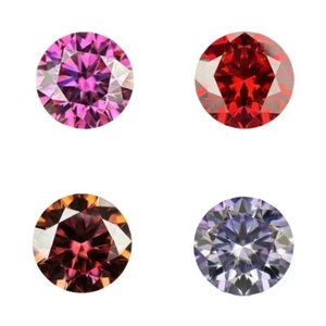 3-10mm Multicolor Moissanite Loose Stone Round Gemstone VVS1 Pass Diamond Tester - Picture 1 of 28