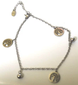 Metall Stahl Lebensbaum Bettelkette Armband Damen Mädchen gestempelt: Erwachsene Schmuck  - Bild 1 von 3