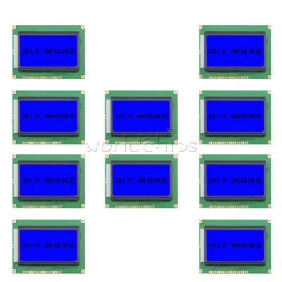 1-10 Stück DC5V 12864 LCD Display Modul 128x64 Punkte Grafik Matrix Blau Hintergrundbeleuchtung - Bild 1 von 4