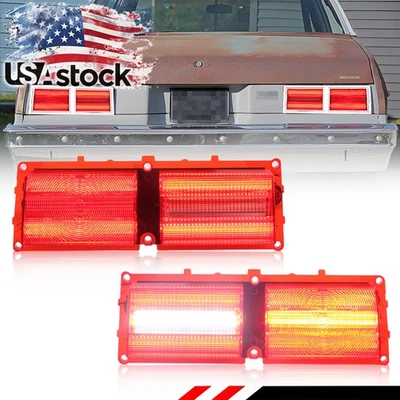 2X Red Tail Brake w/ White Backup LED Light Lenses For 1975-1979 Chevy II Nova - Image 1 of 4