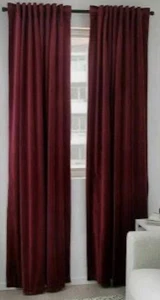 NEW IKEA SANELA RED Blackout Velvet Curtains 55" x 98" 1 Pair 2 Panels - Picture 1 of 13