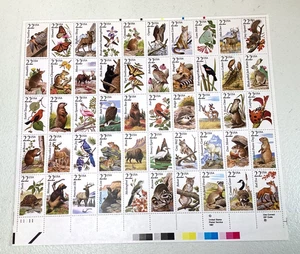 U.S. Postage Stamps #2335a Full Sheet North American Wildlife Fifty 22c Mint NH - Picture 1 of 2