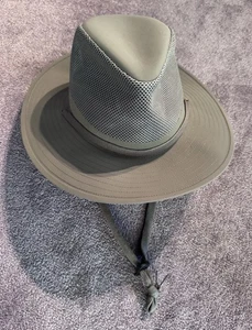 Henschel Hat Co. Mesh Safari Hut Gr. XL olivgrün Kordelzug breite Krempe - Bild 1 von 4
