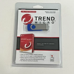 Zapieczętowany dysk USB TREND MICRO Antivirus+ Titanium Internet Security 7 urządzeń - Zdjęcie 1 z 4