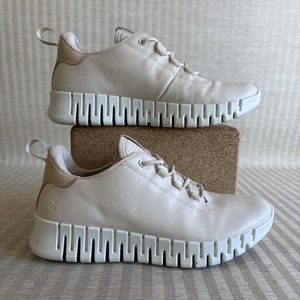 ECCO Gruuv W Leather Sneakers Womens EU 40 US 9-9.5 Beige Comfort Walking Shoes - Picture 1 of 19