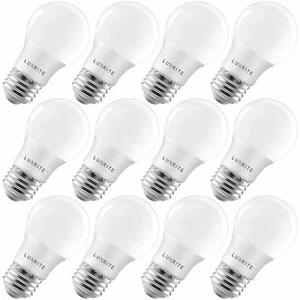 Luxrite A15 LED Light Bulb 40W Equivalent Dimmable 4000K 600lm E26 Base 12-Pack - Picture 1 of 7