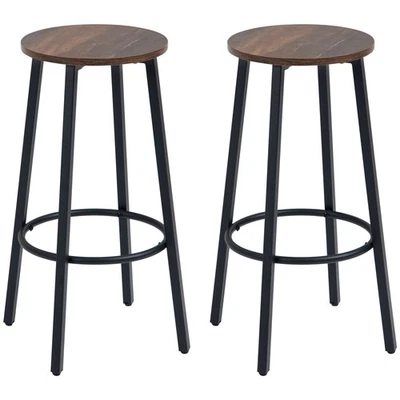 HOMCOM Bar Stools Set of 2 Counter Height Bar Stools for Dining Room Kitchen - Image 1 of 4