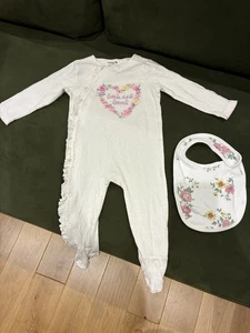 Brand New Sainsbury’s Tu 6-9 Months 74-80cm Baby Grow & F&F Tesco Floral Bib - Photo 1/12