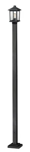 Portland 1-Light Outdoor Post Mounted Fixture Light In Black - Picture 1 of 1