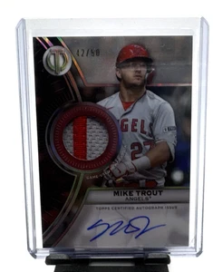 2025 Topps Tribute Mike Trout Tribute To Threads Auto Relic #42/50 - Picture 1 of 2