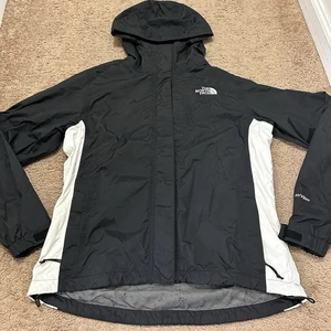 The North Face Black Zip/Hook & Loop Hooded HyVent Rain Jacket Size S - Picture 1 of 9