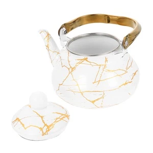 Marble Enamel Jug Cute Tea Kettle Coffee Maker for Camping Floral Teapot Enam... - Picture 1 of 9