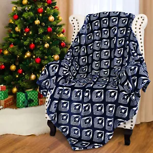Warm Flannel Bed Blanket Queen Size Fleece Soft Plush Fuzzy Reversible 50×60" - Picture 1 of 8