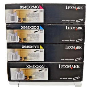 Kit de toners d'origine Lexmark X945X2 (K C M Y)G KCMY pour X940, X945 - Photo 1/1