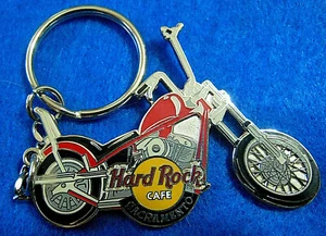 SACRAMENTO MOTOR CYCLE RED CHOPPER MOTORBIKE KEY CHAIN Hard Rock Cafe not a pin - Picture 1 of 1