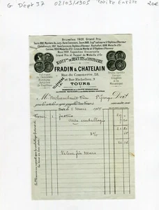 Dépt 37 - Tours 28 Rue du Commerce - Petite Entête Biscuiterie & Confiserie 1905 - Picture 1 of 1