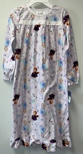 *NWT* Disney Frozen (Size 8) Princess Flannel Granny Nightgown Pajamas Elsa Anna - Picture 1 of 4
