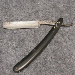 Imperial Razor Warranted 6-3/8" Straight Razor Black Celluloid Handles Antique - Picture 1 of 8