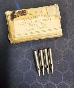 Vintage Worth College Dip Pen Nib/tip No. 1 New York Calligraphy Fountain USA! - Picture 1 of 4
