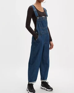 NWT Levi’s Premium Baggy Overalls Blue Denim Size Small - Picture 1 of 10