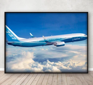 Boeing 737 Aeroplane Poster Print Wall Art Home Decor Picture Gift A4 - Picture 1 of 3