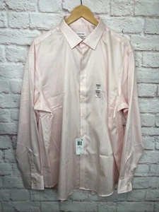 NEW CALVIN KLEIN Mens Pink REG FIT STRETCH Business-Dress Shirt 'XL' 17.5 34/35 - Picture 1 of 14