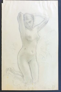 Disegno matita firmato Hans Reinhold Lichtenberger nudo donna 1910-15 - Foto 1 di 6